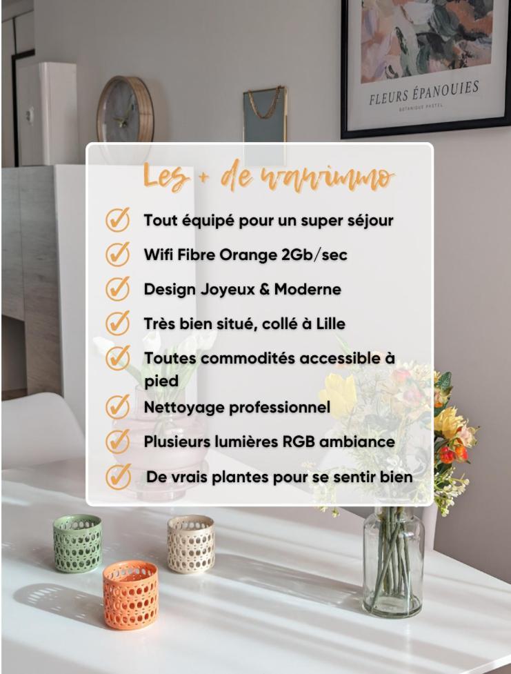 Appartement Le Design *Vieux Lille*Parking Gratuit*Fibre à La Madeleine  Extérieur photo